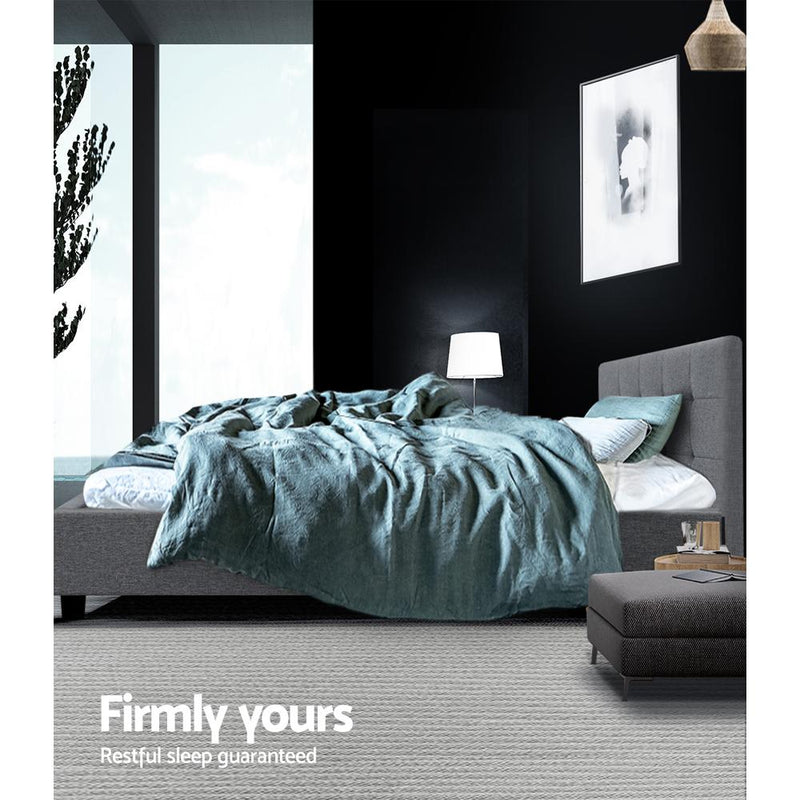 Agnes King Single Bed Frame Grey - Bedzy Australia - Furniture > Bedroom