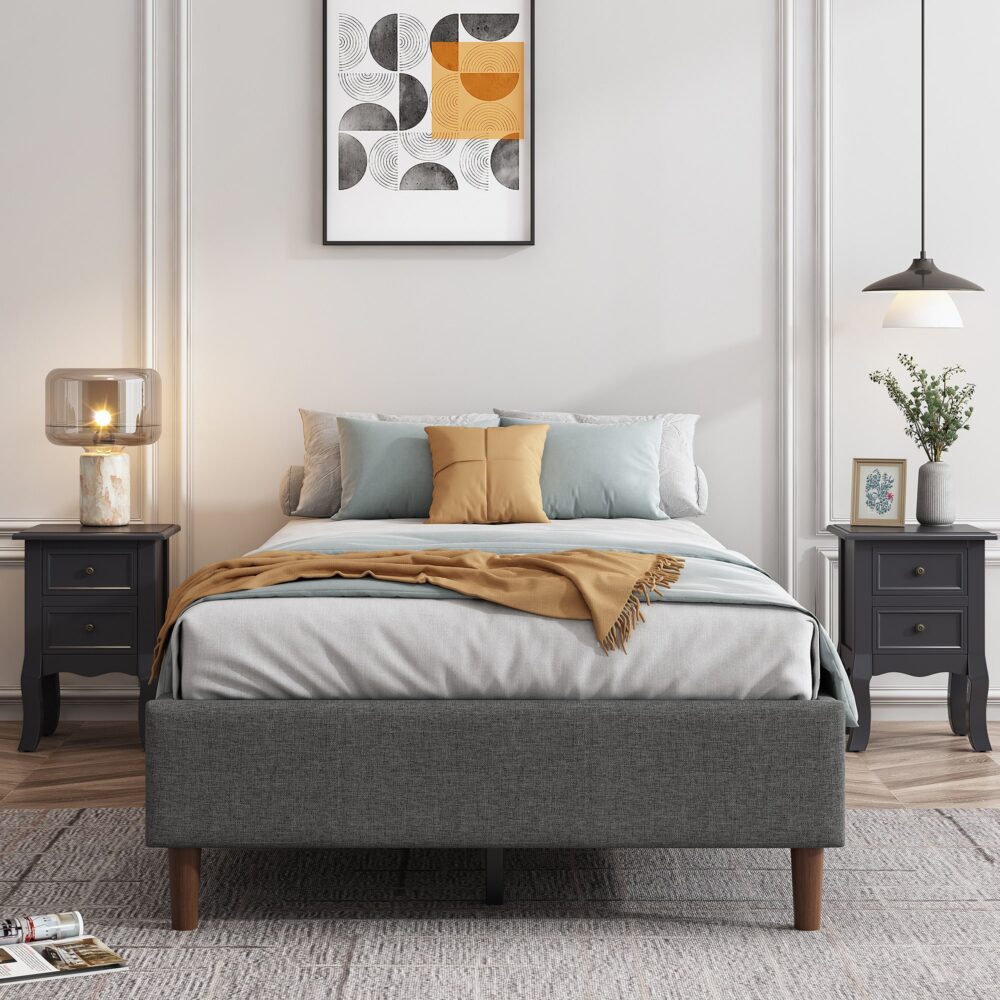 Alexandra Double Bed Base Dark Grey - Furniture > Bedroom - Bedzy Australia