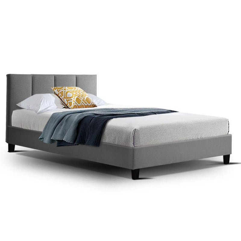 Alma Single Bed Frame Grey - Bedzy Australia (ABN 18 642 972 209) - Cheap affordable bedroom furniture shop near me Australia
