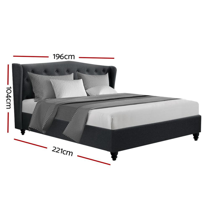 Altona King Bed Frame Charcoal - Bedzy Australia - Furniture > Bedroom