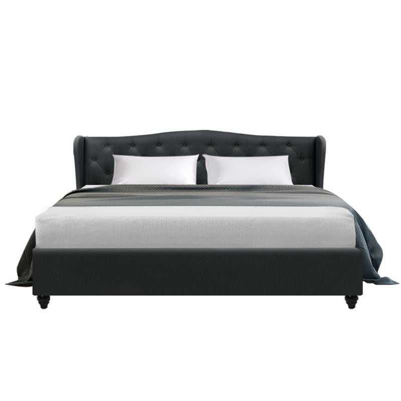 Altona King Bed Frame Charcoal - Bedzy Australia - Furniture > Bedroom