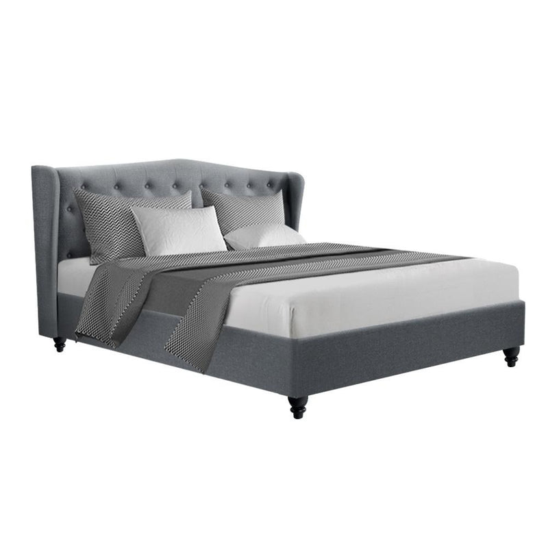 Altona King Bed Frame Grey - Bedzy Australia - Furniture > Bedroom