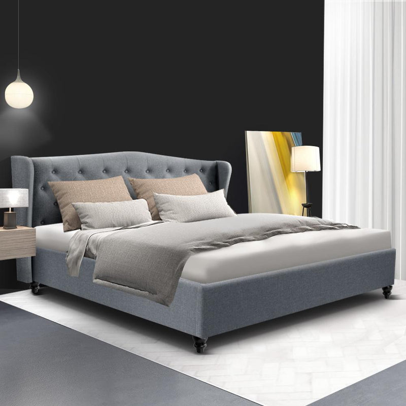 Altona King Bed Frame Grey - Bedzy Australia - Furniture > Bedroom