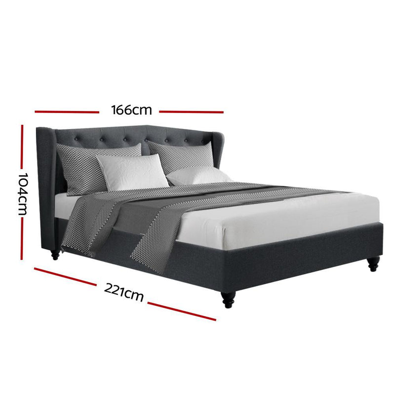 Altona Queen Bed Frame Charcoal - Bedzy Australia - Furniture > Bedroom