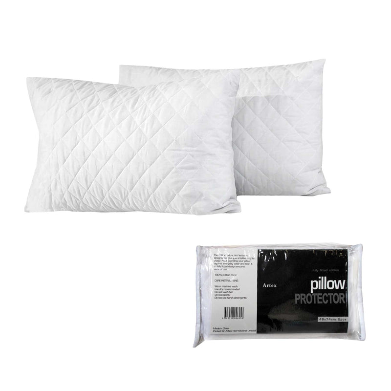 Artex Pair of Cotton Standard Pillow Protectors - Home & Garden > Decor - Bedzy Australia