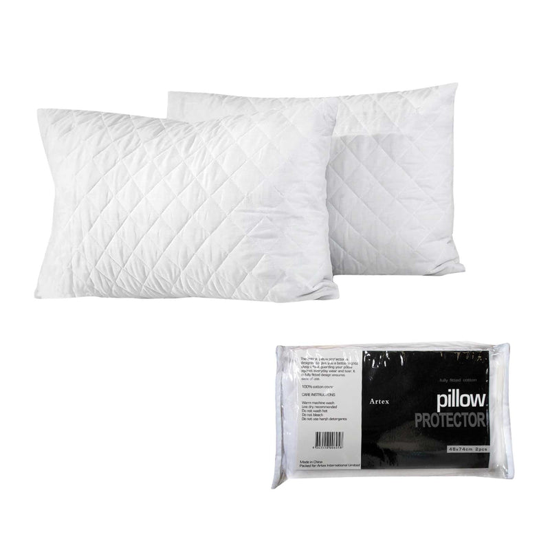 Artex Pair of Cotton Standard Pillow Protectors - Bedzy Australia (ABN 18 642 972 209) - Home & Garden > Decor