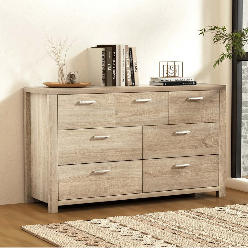 Artiss 7 Chest of Drawers - MAXI Pine - Bedzy Australia (ABN 18 642 972 209) - Furniture > Bedroom - Cheap affordable bedroom furniture shop near me Australia