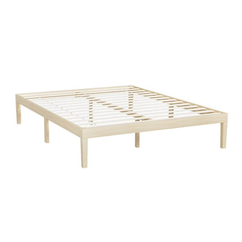 Bruno Minimalist Double Solid Pinewood Bed Frame - Bedzy Australia (ABN 18 642 972 209) - Furniture > Bedroom - Cheap affordable bedroom furniture shop near me Australia