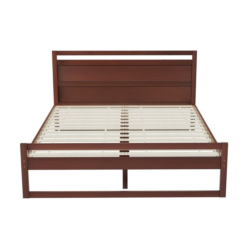 Artiss Bed Frame Double Size Wooden Walnut WITTON - Bedzy Australia (ABN 18 642 972 209) - Furniture > Bedroom - Cheap affordable bedroom furniture shop near me Australia