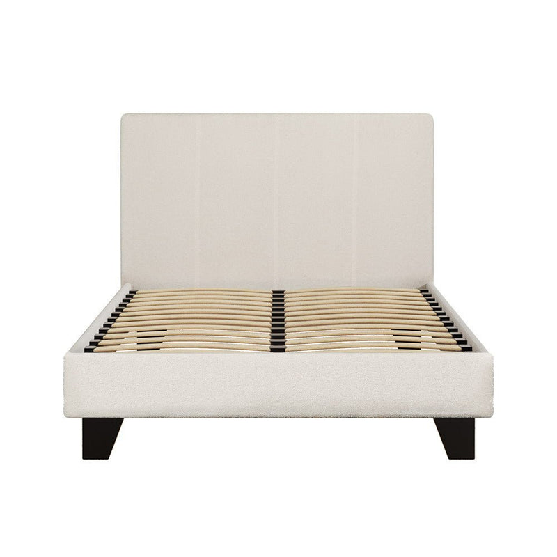 Coogee King Single Bed Frame Cuddly Beige Bouclé - Furniture > Bedroom - Bedzy Australia