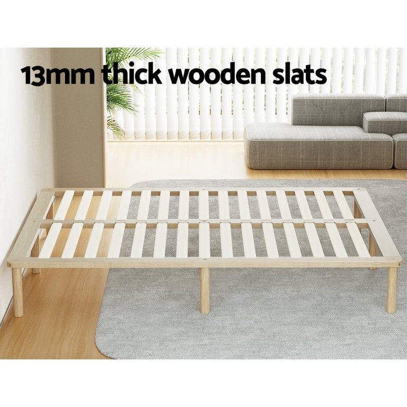 Bed Frame Queen Size Wooden Base Mattress Platform Timber Pine AMBA - Bedzy Australia (ABN 18 642 972 209) - Furniture > Bedroom - Cheap affordable bedroom furniture shop near me Australia
