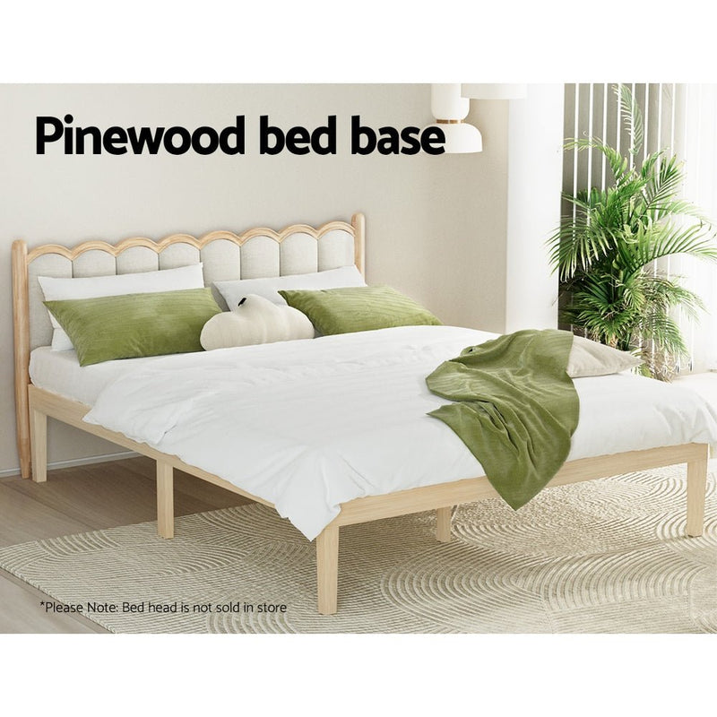 Bruno Minimalist Queen Solid Pinewood Bed Frame - Bedzy Australia (ABN 18 642 972 209) - Furniture > Bedroom - Cheap affordable bedroom furniture shop near me Australia