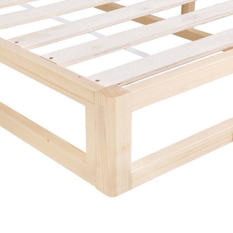 Kalam Minimalist Solid Pinewood Bed Frame - Queen - Furniture > Bedroom - Bedzy Australia
