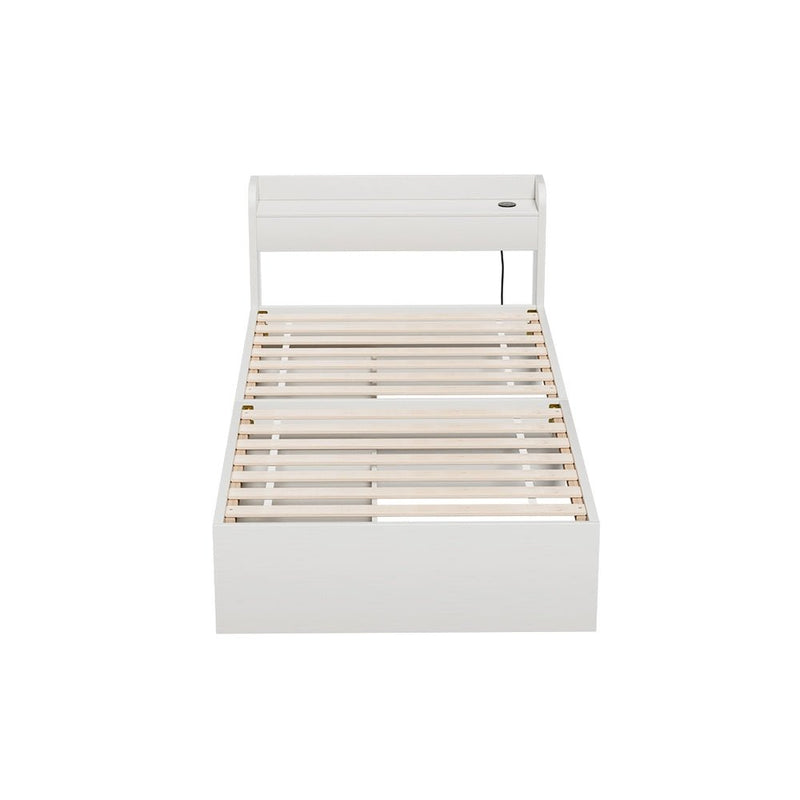 Aura Single Bed Frame With 2 Storage Drawers White - Bedzy Australia (ABN 18 642 972 209) - Furniture > Living Room - Cheap affordable bedroom furniture shop near me Australia