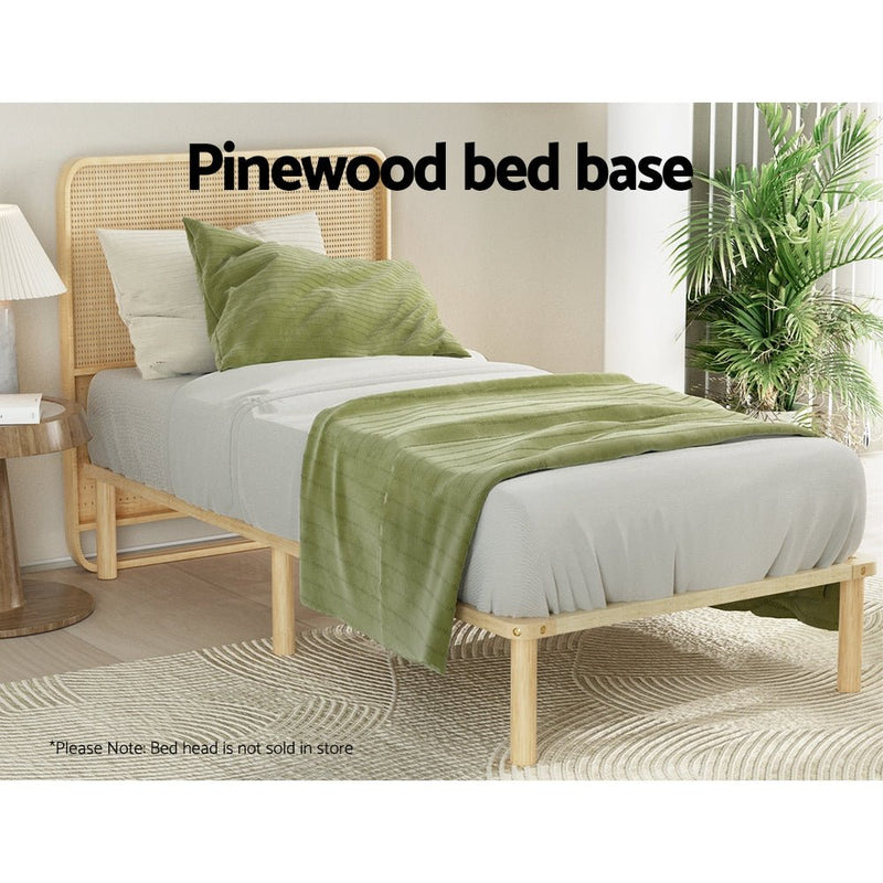 Amba Minimalist Single Wooden Bed Frame Pine - Bedzy Australia (ABN 18 642 972 209) - Furniture > Bedroom - Cheap affordable bedroom furniture shop near me Australia