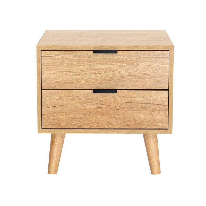 2 Drawer Bedside Table Pine - Furniture > Bedroom - Bedzy Australia