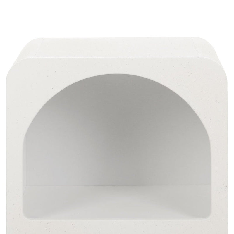 Arched Textured Bedside Table White - Bedzy Australia (ABN 18 642 972 209) - Furniture > Bedroom - Cheap affordable bedroom furniture shop near me Australia
