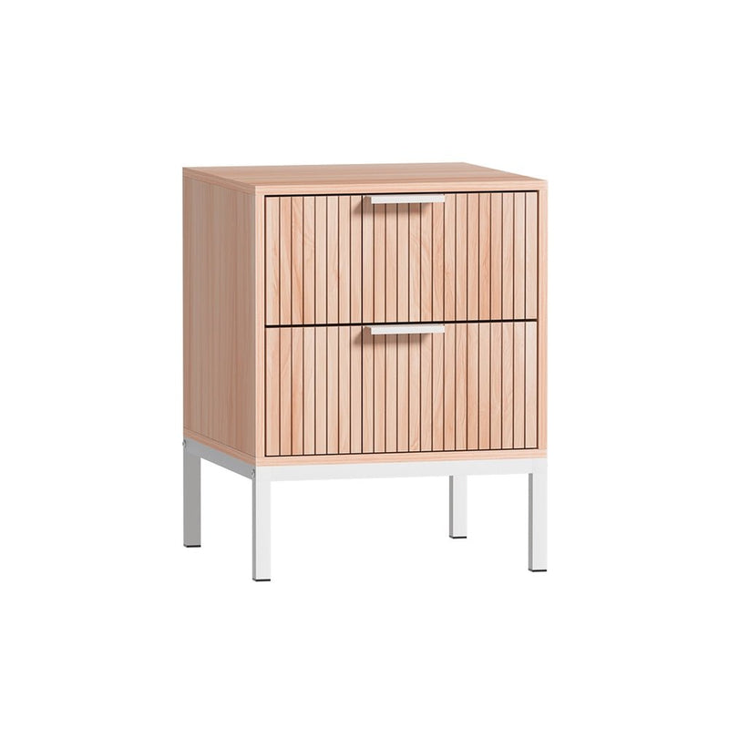 Lura Bedside Table With 2 Drawers - Pine - Furniture > Bedroom - Bedzy Australia