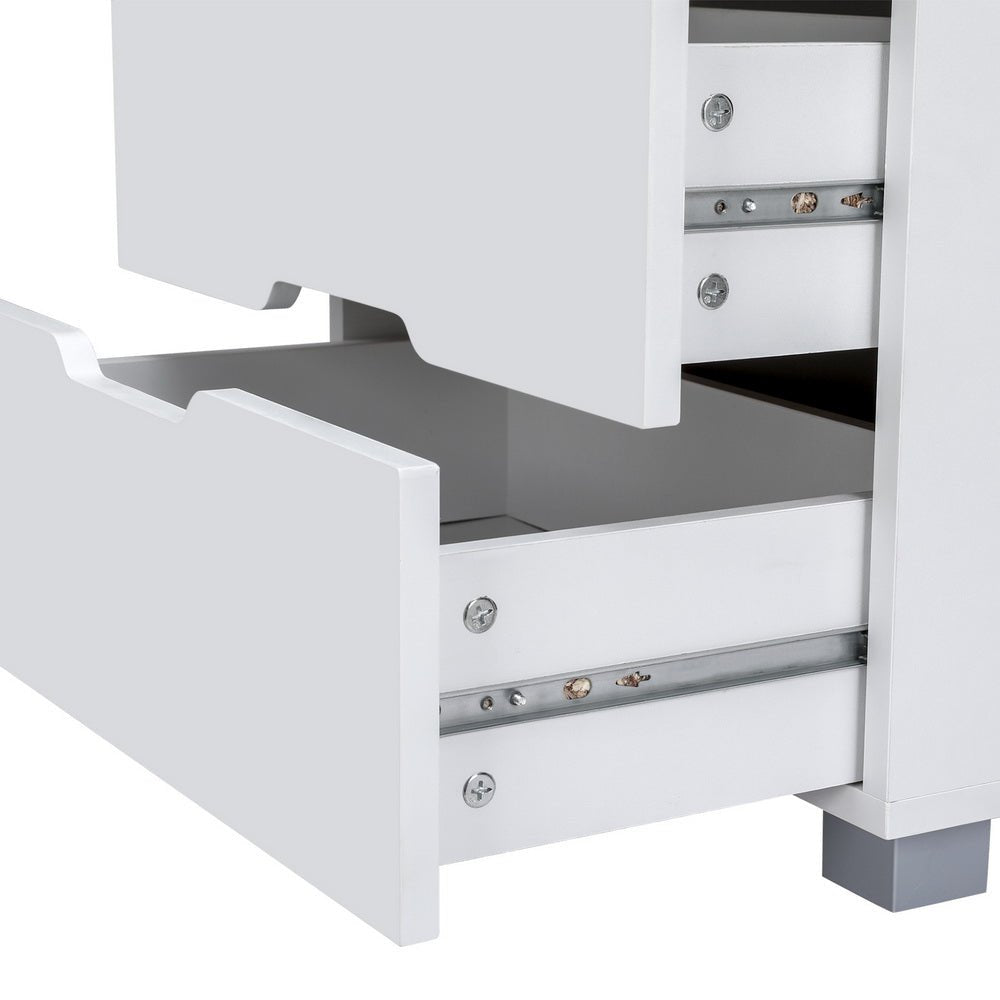 Smart LED 3 Drawer Bedside Table with Wireless Charging White - Furniture > Bedroom - Bedzy Australia