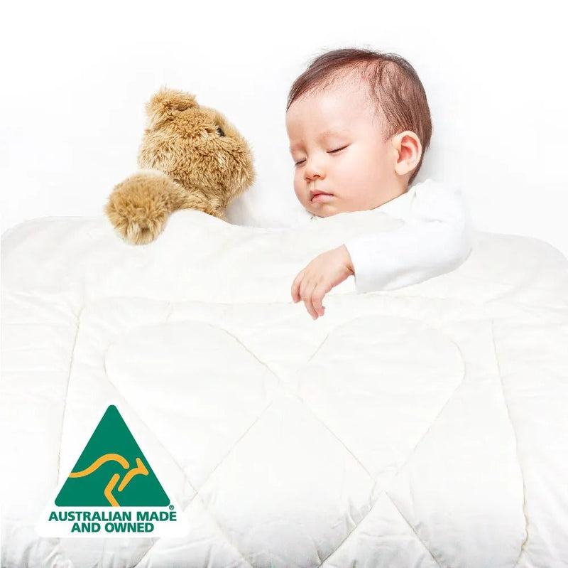 Australian Made Baby Merino Wool Quilt 500GSM 97x125cm Cot Bed - Bedzy Australia (ABN 18 642 972 209) - Home & Garden > Bedding