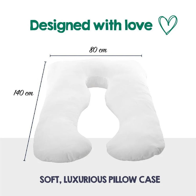 Australian Made Maternity Body Pillow with Pillowcase - Aquamarine - Bedzy Australia (ABN 18 642 972 209) - Home & Garden > Bedding