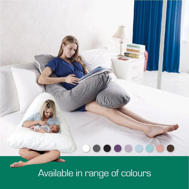 Australian Made Maternity Body Pillow with Pillowcase - Black & White - Bedzy Australia (ABN 18 642 972 209) - Home & Garden > Bedding
