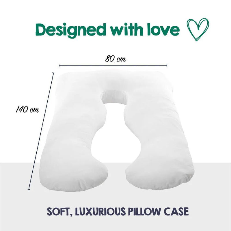 Australian Made Maternity Body Pillow with Pillowcase - White - Home & Garden > Bedding - Bedzy Australia