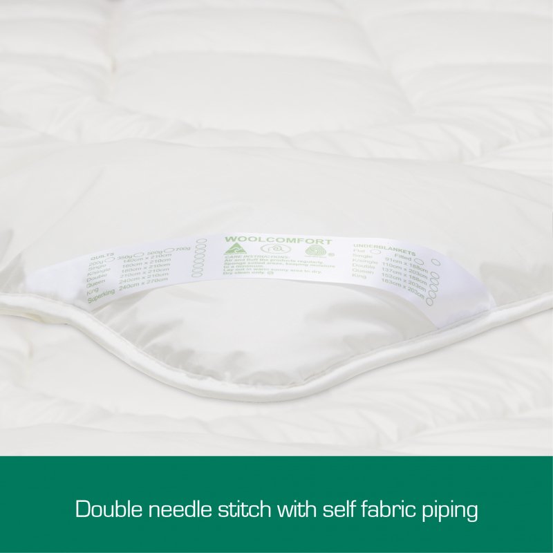 Australian Made Merino Wool Quilt 700GSM 180x210cm Double Size - Home & Garden > Bedding - Bedzy Australia