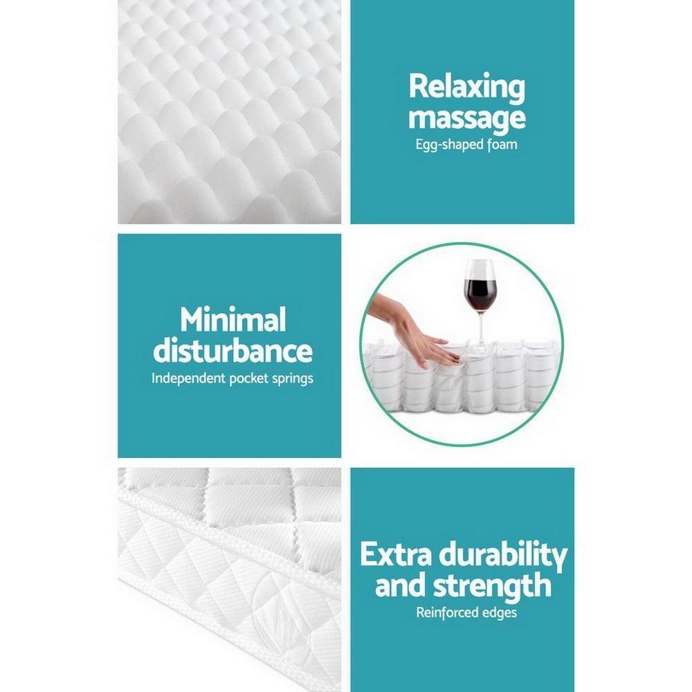 Baby Cot Size | Mattress Pocket Spring Foam Aloe Fabric 13cm - Bedzy Australia