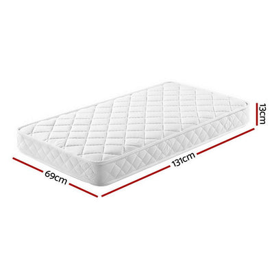 Baby Cot Size | Mattress Pocket Spring Foam Aloe Fabric 13cm - Bedzy Australia