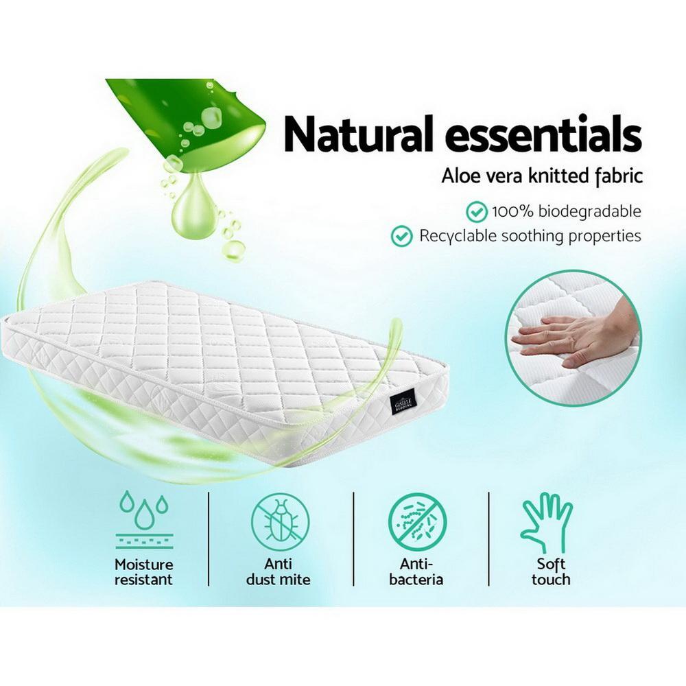 Baby Cot Size | Mattress Pocket Spring Foam Aloe Fabric 13cm - Bedzy Australia