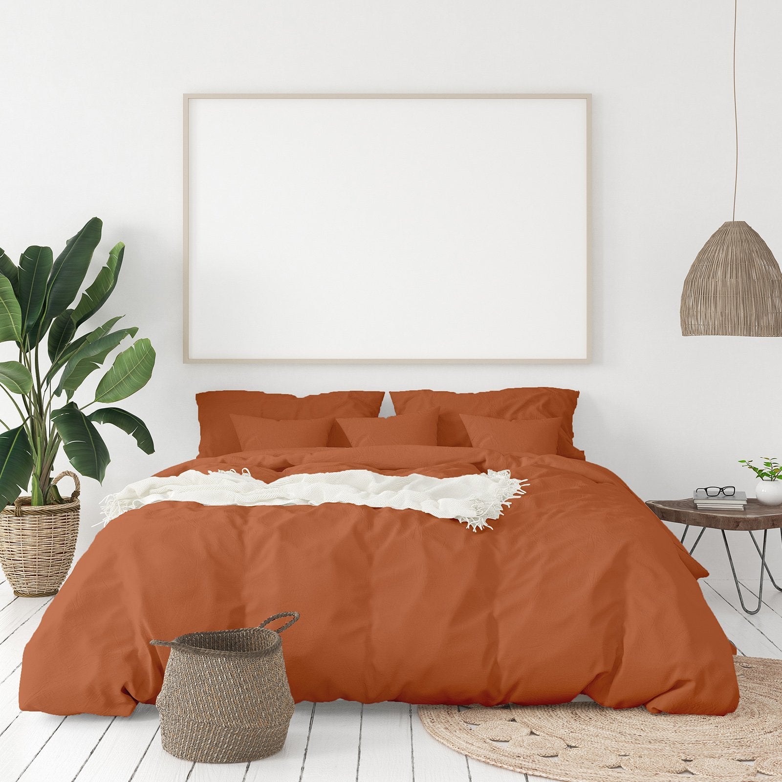 Balmain 1000 Thread Count Hotel Grade Bamboo Cotton Quilt Cover Pillowcases Set King Cinnamon - Bedzy Australia
