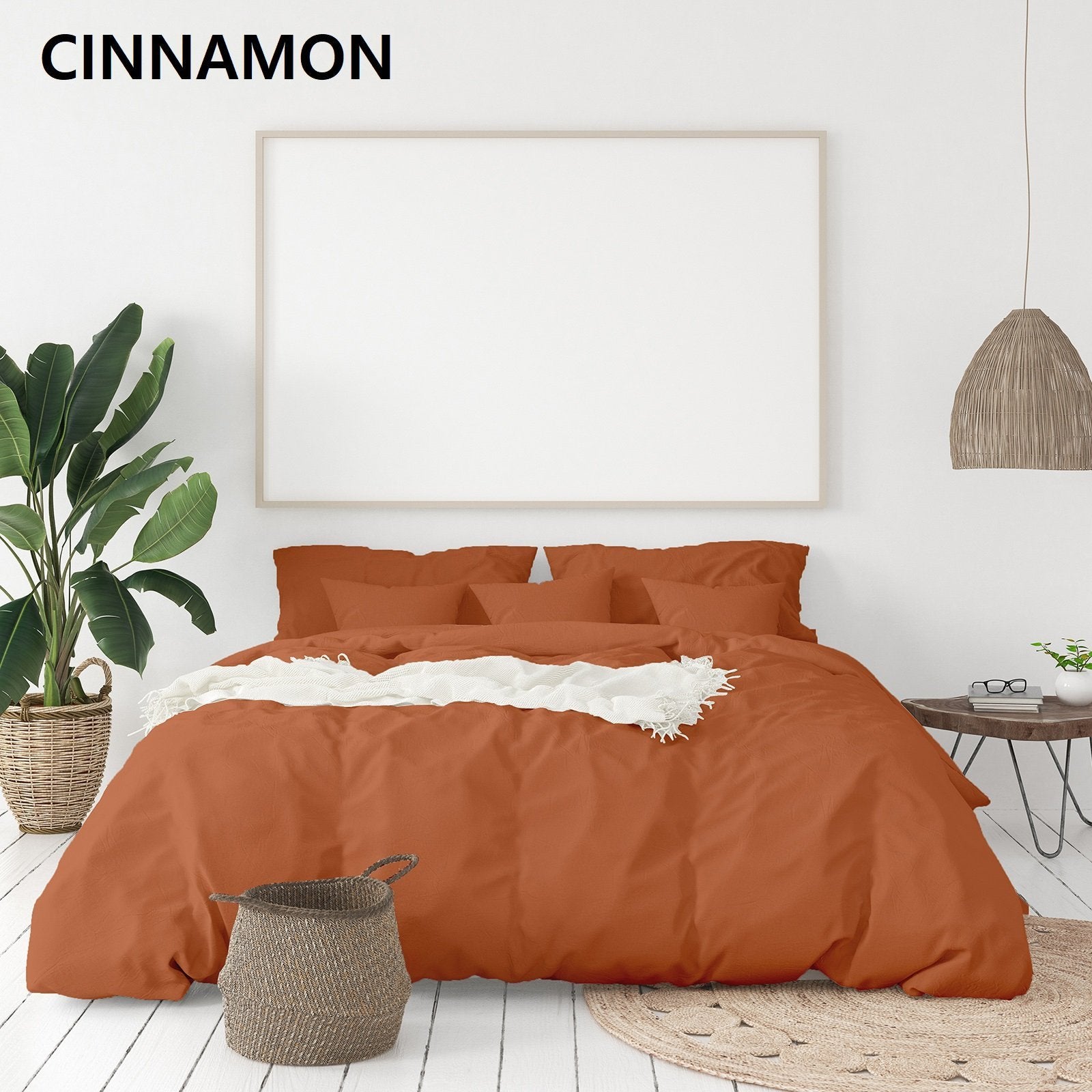 Balmain 1000 Thread Count Hotel Grade Bamboo Cotton Quilt Cover Pillowcases Set Queen Cinnamon - Bedzy Australia