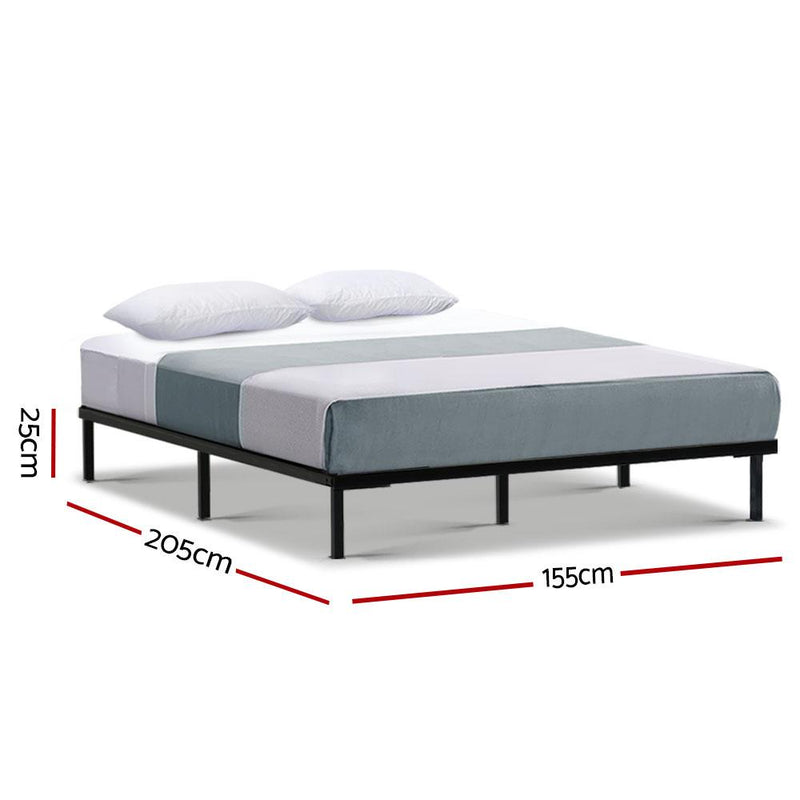Basic Series Metal Queen Bed Frame Black - Bedzy Australia - Furniture > Bedroom