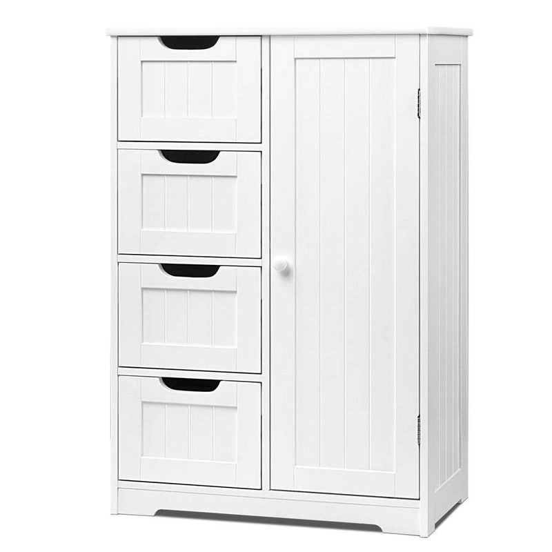 Bathroom Tallboy Storage Cabinet - White - Bedzy Australia