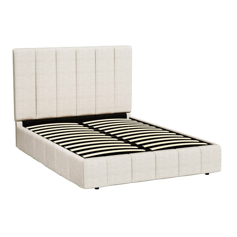 Aldinga Queen Bed Frame Beige - Furniture > Bedroom - Bedzy Australia