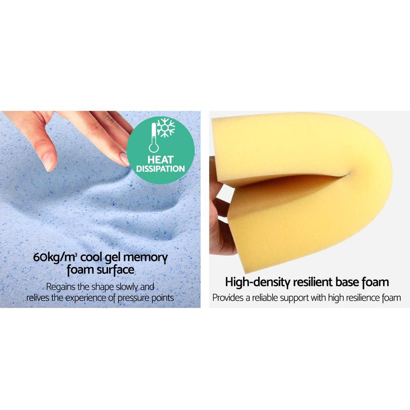 Bedding 2X Memory Foam Wedge Pillow Neck Back Support with Cover Waterproof Beige - Bedzy Australia