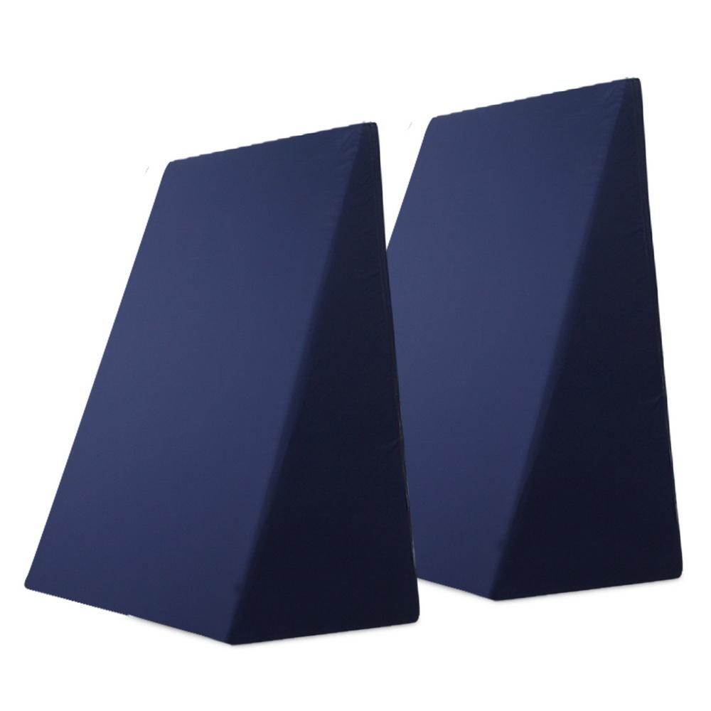 Bedding 2X Memory Foam Wedge Pillow Neck Back Support with Cover Waterproof Blue - Bedzy Australia