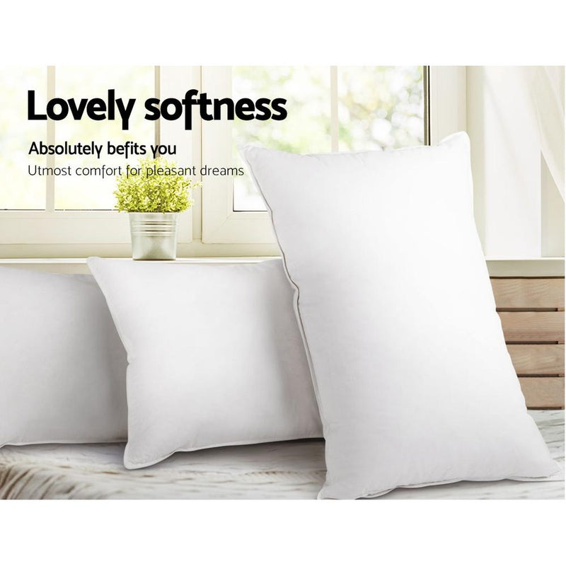Bedding King Size 4 Pack Bed Pillow Medium*2 Firm*2 Microfibre Fiiling - Bedzy Australia