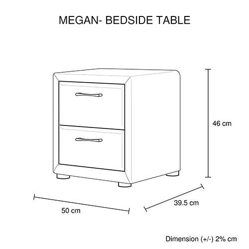 Bedside Table Bedroom Unit with Drawer Megan - Bedzy Australia - Furniture > Bedroom