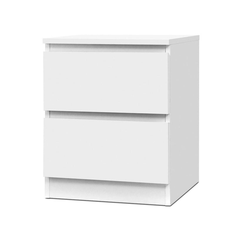Bedside Table Cabinet Lamp Side Tables Drawers Nightstand Unit White - Bedzy Australia
