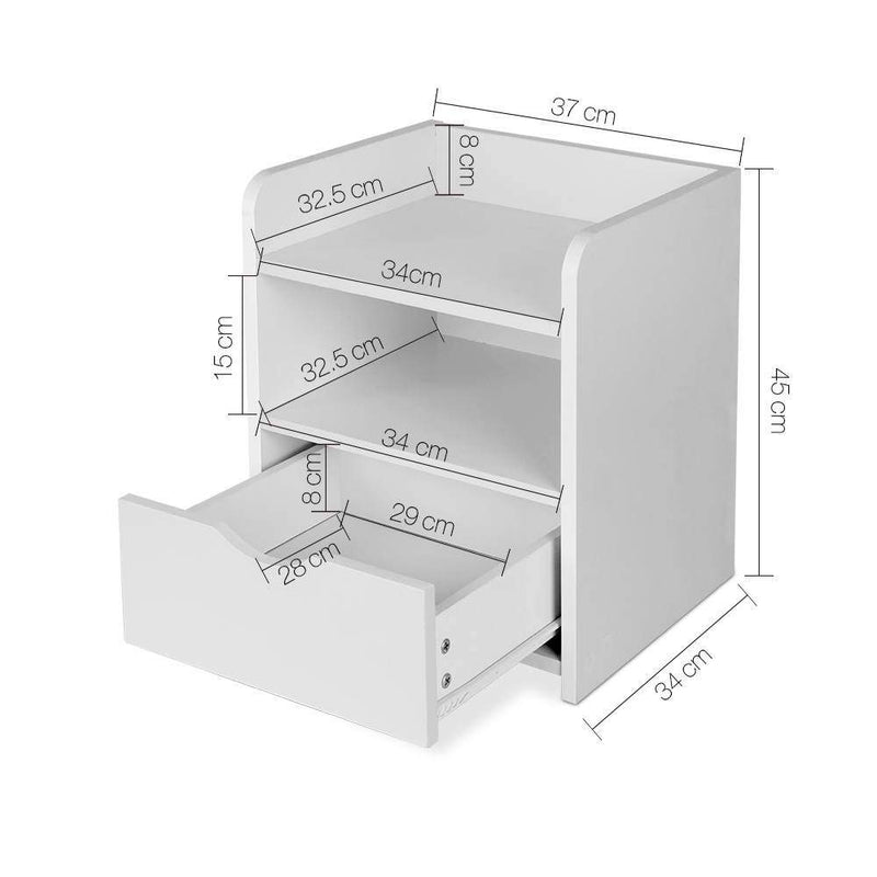 Bedside Table Drawer - White - Bedzy Australia (ABN 18 642 972 209) - Cheap affordable bedroom furniture shop near me Australia