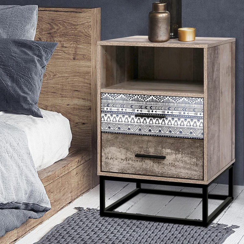 Bedside Table Drawers Side Table Wood Nightstand Storage Cabinet Unit - Bedzy Australia