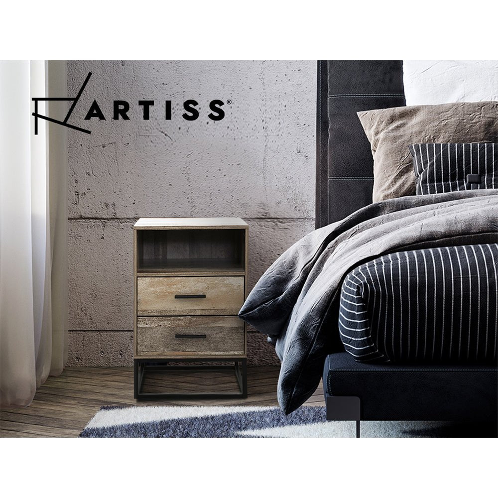 Bedside Table With Drawers - Bedzy Australia