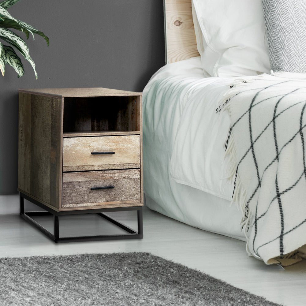 Bedside Table With Drawers - Bedzy Australia