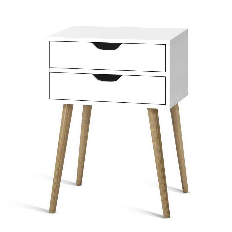 Bedside Tables Drawers Side Table Nightstand Wood Storage Cabinet White - Bedzy Australia