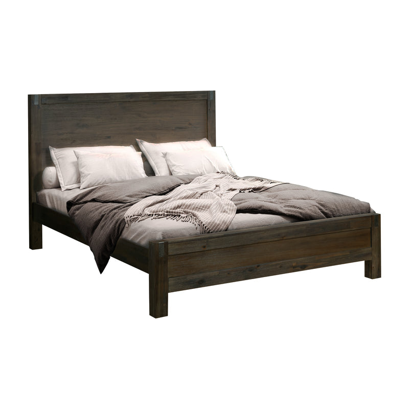 Bedzy Luxe Nowra Double Size Solid Wood Veneered Acacia Bed Frame - Chocolate - Furniture > Bedroom - Bedzy Australia