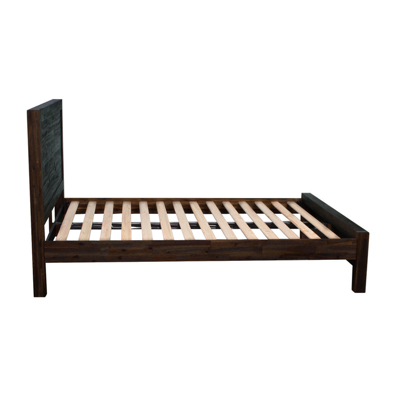 Bedzy Luxe Nowra King Size Solid Wood Veneered Acacia Bed Frame - Chocolate - Furniture > Bedroom - Bedzy Australia