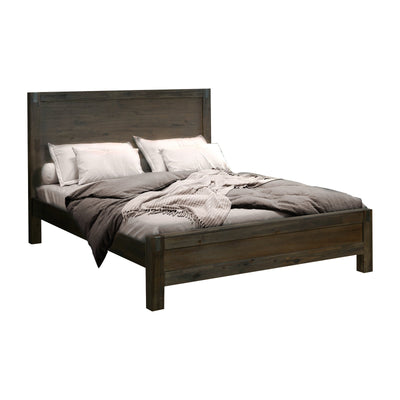 Bedzy Luxe Nowra Queen Size Solid Wood Veneered Acacia Bed Frame - Chocolate - Furniture > Bedroom - Bedzy Australia