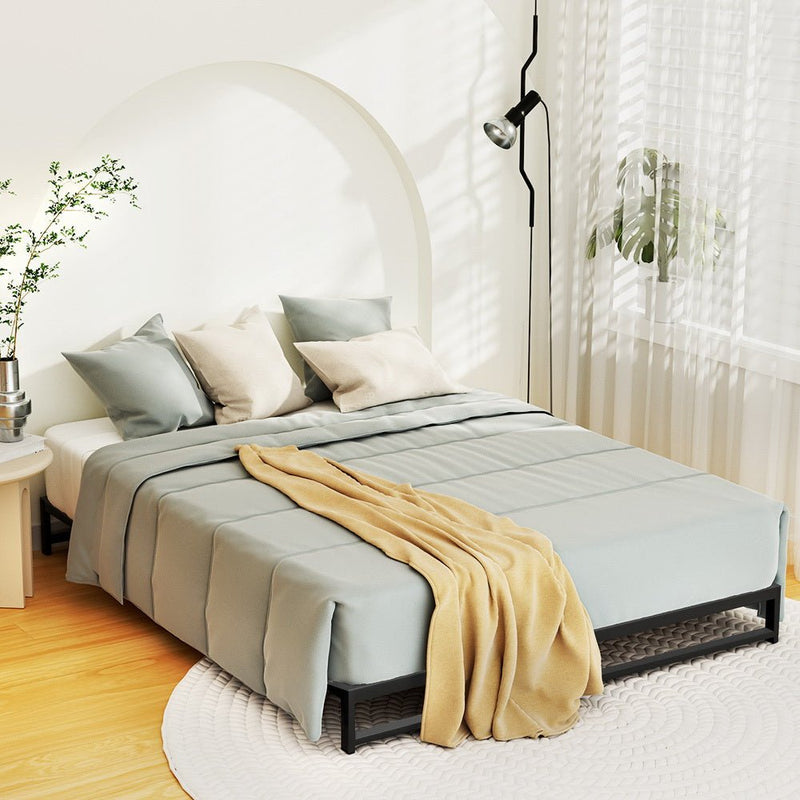 Beru Metal Double Bed Base Black - Furniture > Bedroom - Bedzy Australia